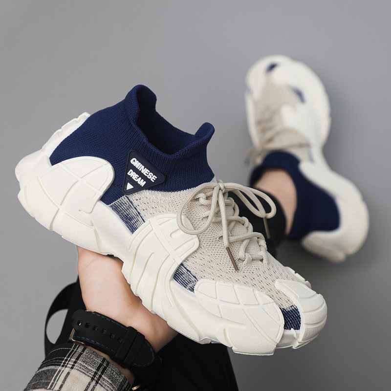 Dropshipping Fly-Knit Breathable Sports Outdoor Daily Casual Socks Men's Shoes Foreign Trade Wholesale Fashion Men's Shoes