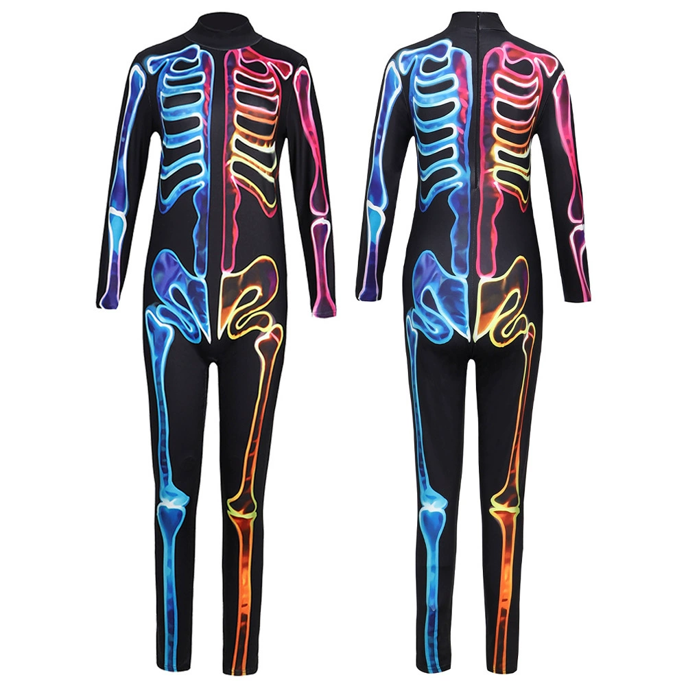 Костюм на Хэллоуин с черепом и скелетом, коллекция, призрак, монстр цветы, детские и взрослые размеры