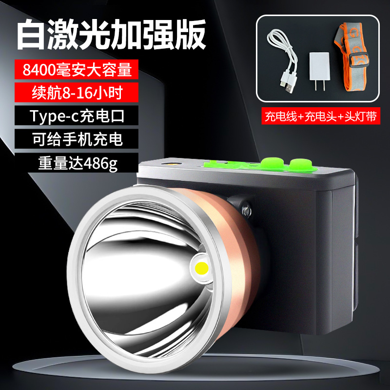 Faro, lámpara de minero, luz fuerte, carga, súper brillante, linterna dividida montada en la cabeza, batería de larga duración al aire libre, lámpara de xenón de pesca nocturna