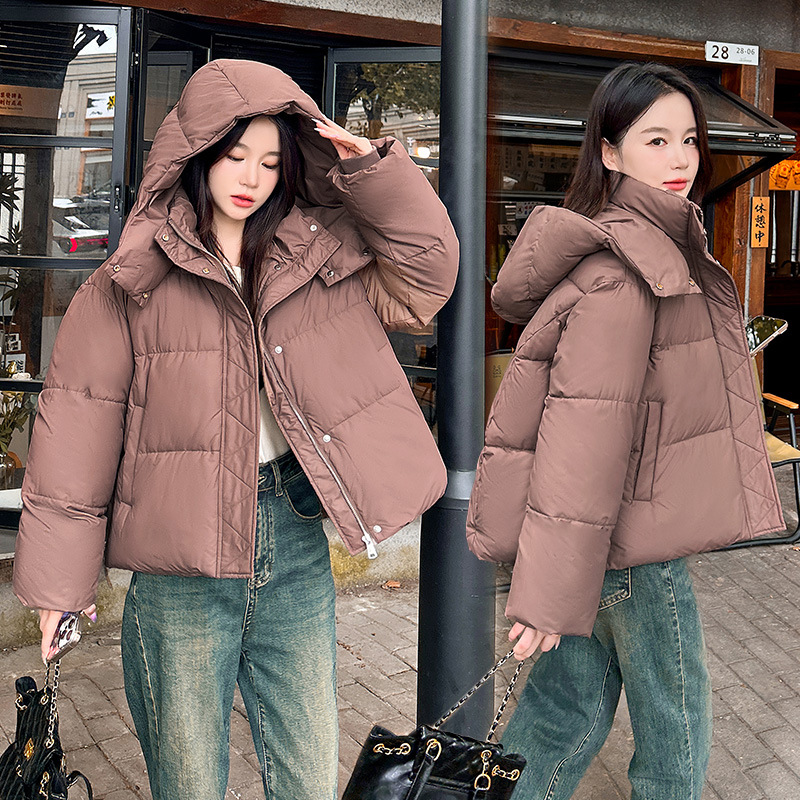 Invierno nuevo abrigo de algodón de pluma para mujeres corto engrosado abrigo de algodón coreano suelto ropa de pan de estudiantes abrigo de algodón image 3