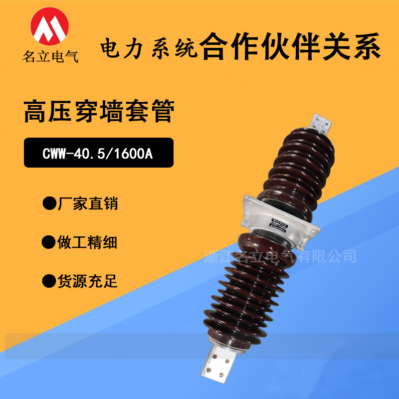 35KV高压穿墙套管CWW-40.5/1250-4000A CWB10-24陶瓷绝缘防污瓷瓶