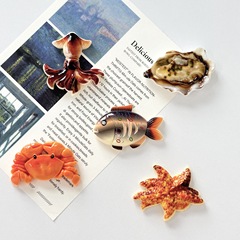 新しいニッチな海のカニ小魚のおもちゃ食品立体マグネットクリエイティブ冷蔵庫装飾磁気ステッカー