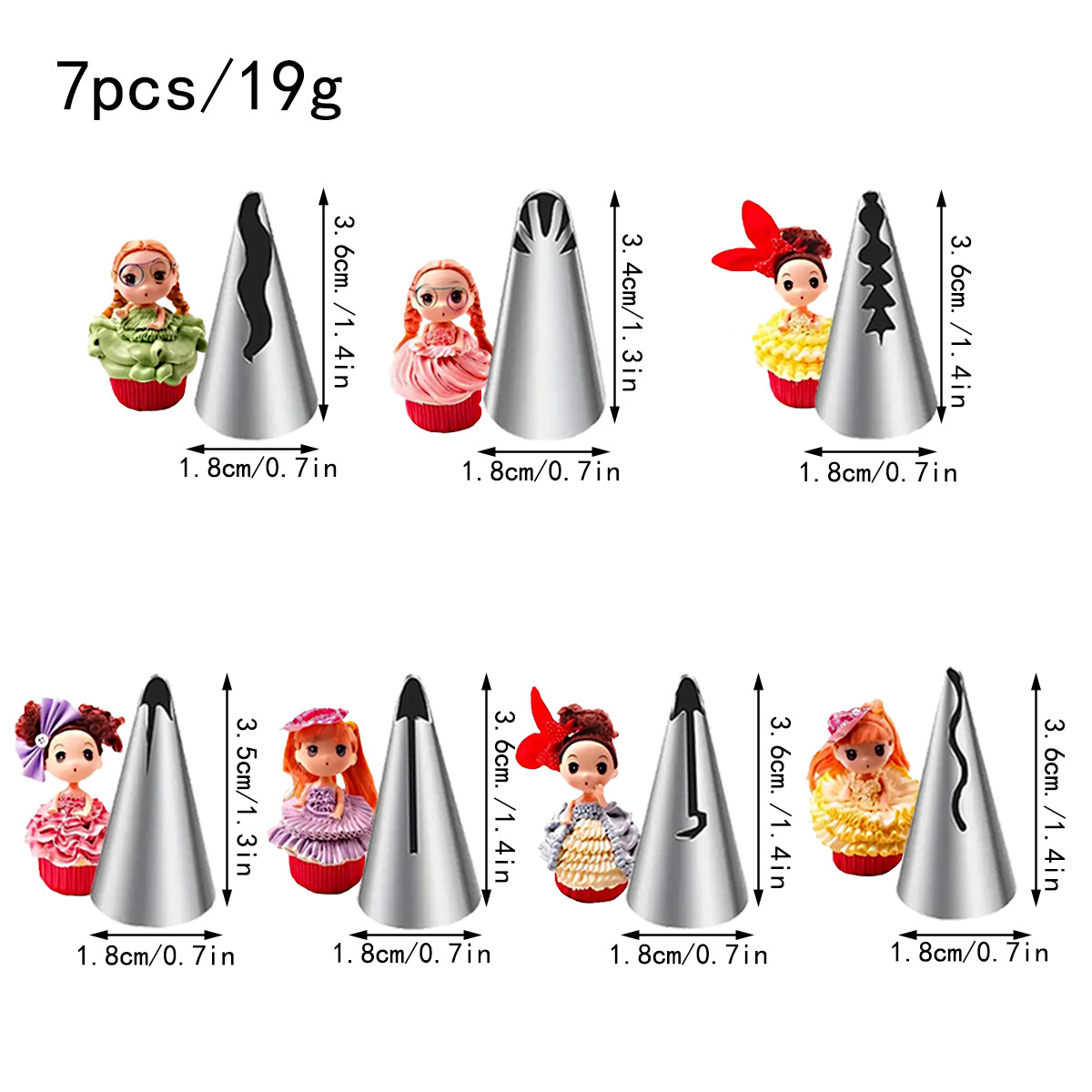 Juego de boca decorada de acero inoxidable 6 dientes 8 dientes 10 dientes 18 dientes boca de flor grande y mediana boca de flor superior de nieve boca de flor de crema