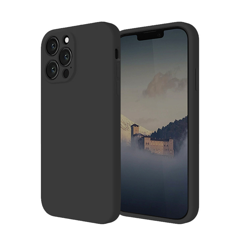 Funda de silicona líquida para Apple 14PRO, anticaídas, protección completa de la lente, funda de silicona IP14PM con orificios precisos