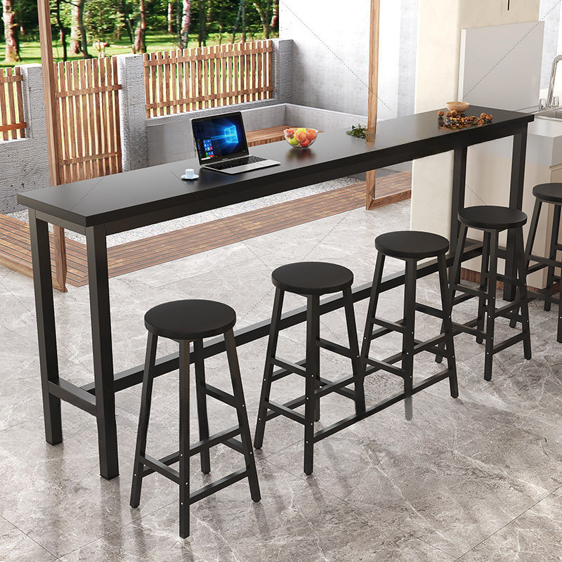 Bar Table Home Wall-Mounted High Table Milk Tea Shop Table and Chair Combination Long Narrow Coffee Table Balcony Living Room Bar Table