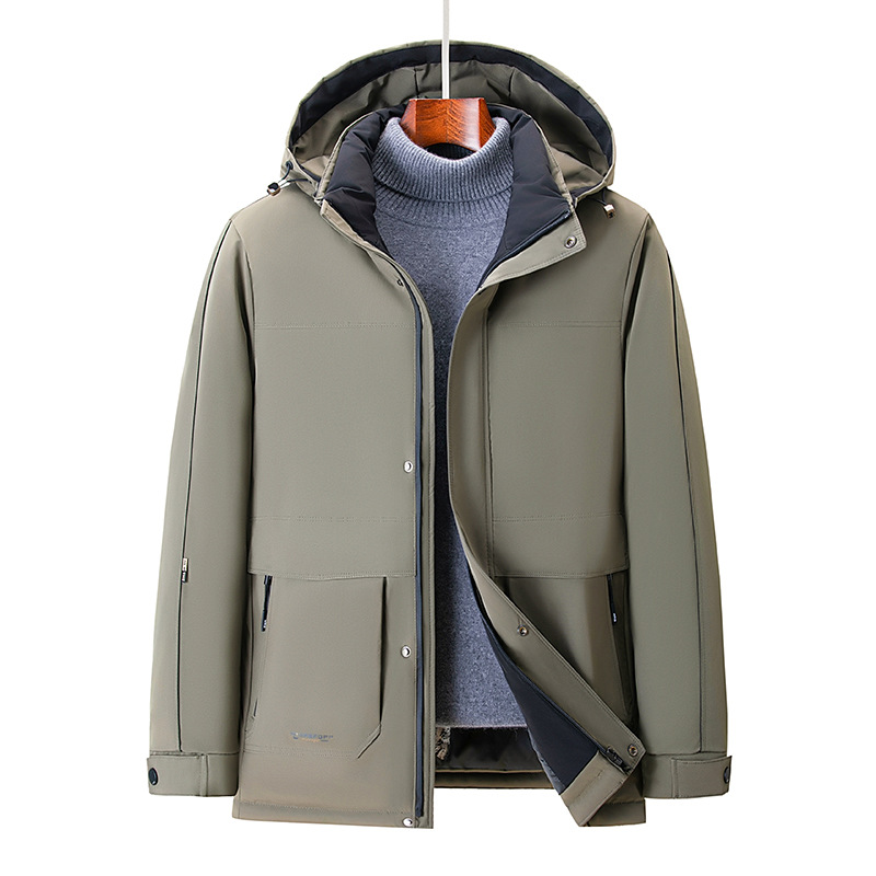 Veste d'extérieur rembourrée en coton pour homme avec capuche pour rester au chaud en automne et en hiver, veste décontractée épaisse et imperméable et coupe-vent pour homme_voghion.com