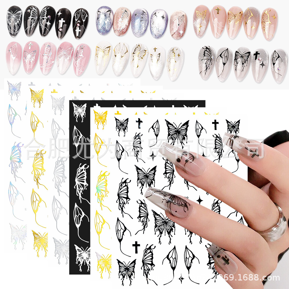 Japanese cute transparent plastic nail stickers