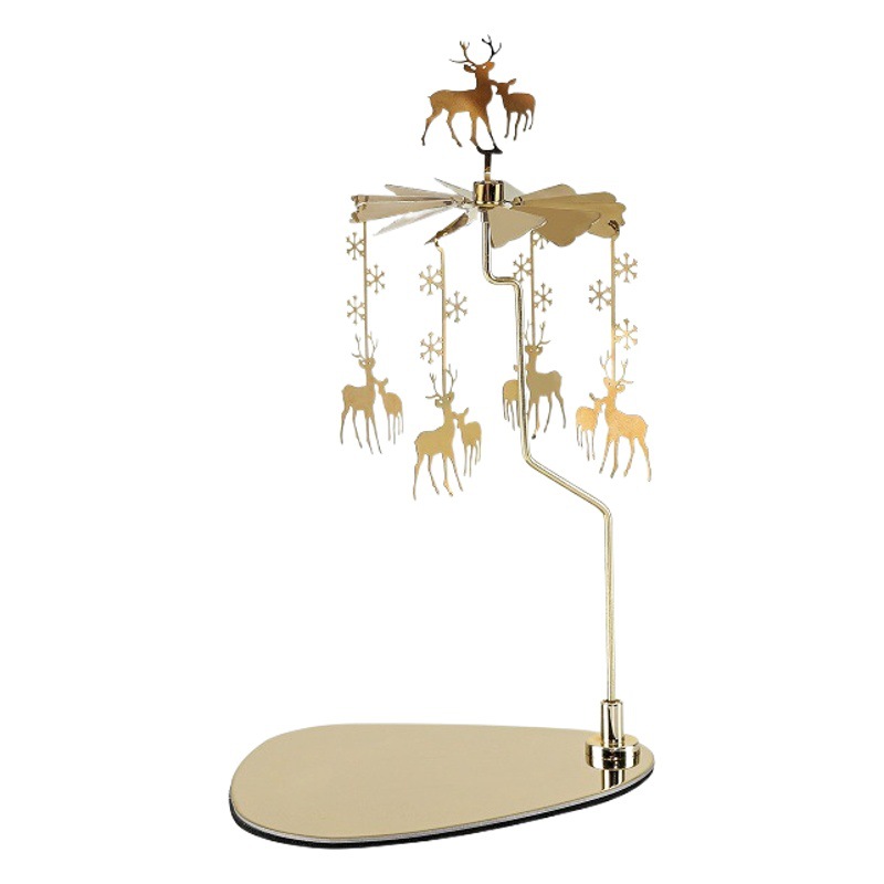 INS Amazon fuente Navidad aromaterapia Acero inoxidable doles triángulo redondo bandeja giratoria candelabro linterna