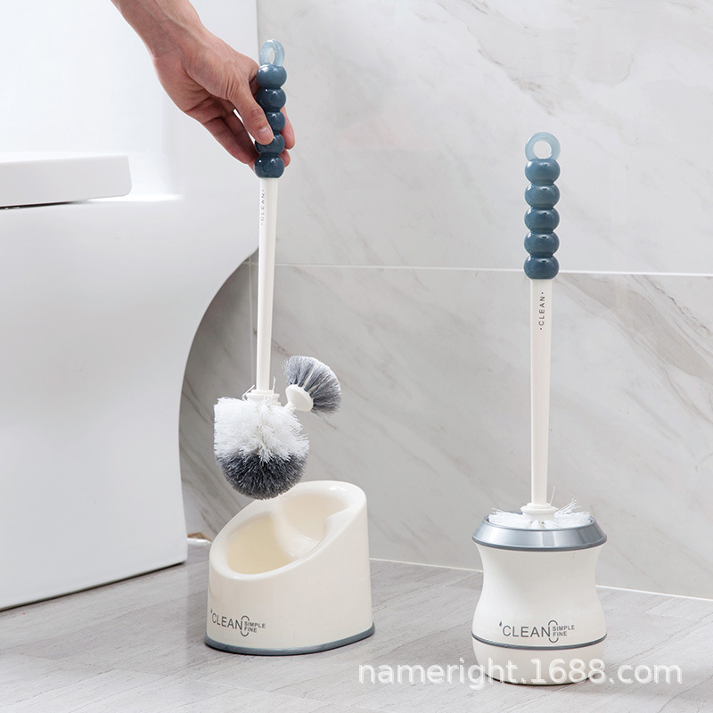 Fashion Toilet Cleaning Brush Bathroom Toilet Brush No Dead Angle Soft Bristle Toilet Brush with Base Set