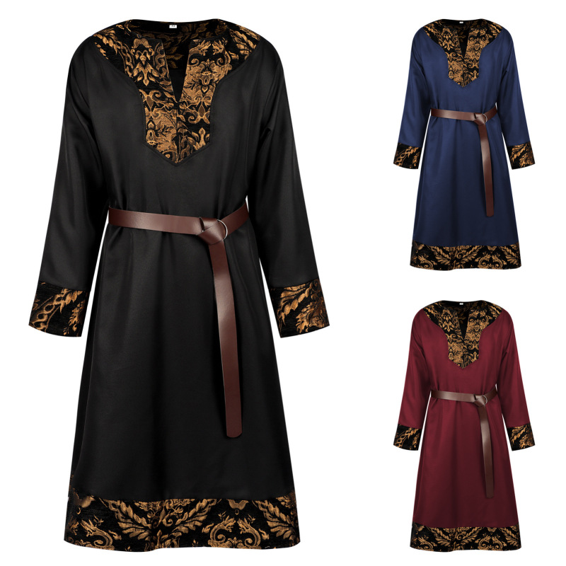 Men's Medieval Viking Tunic Renaissance Pirate Knight Cosplay Warrior