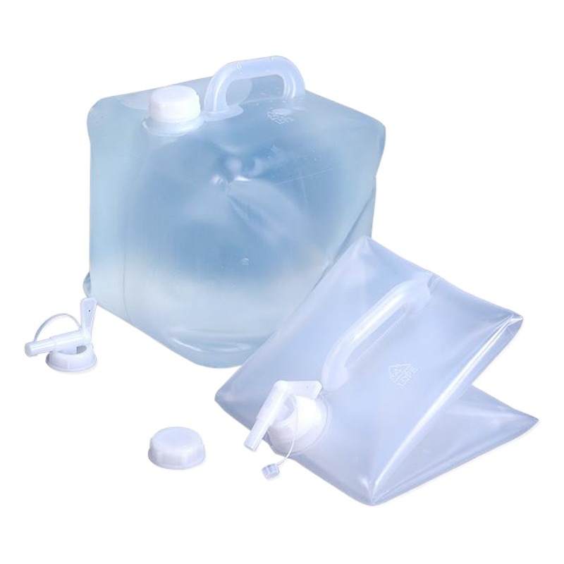 Metasequoia coche portátil al aire libre transparente cubo plegable cubo de almacenamiento grifo 20L5 galón bolsa de agua blanda cubo de plástico para beber