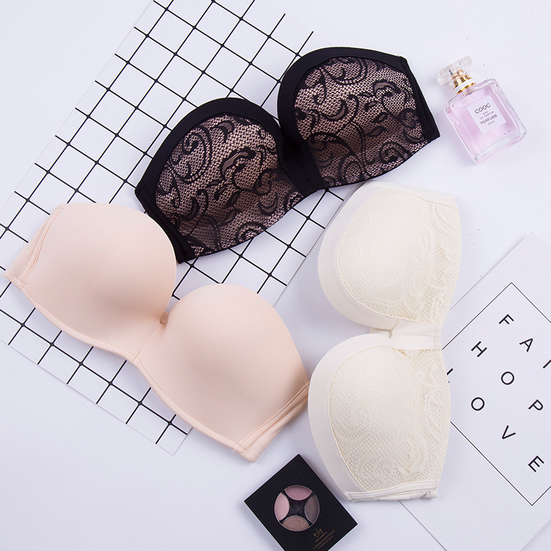 Miracle Generation Strapless Underwear Women's Rimless Gathering Sexy Strapless Bra Wedding Dress Invisible Bra