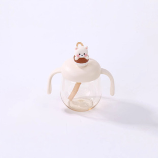 Manufacturer's Kidsren's Milk Cup 1-2-3 Years Old and Above Baby Drinking Bottle Ppsu Bottle Body Direct Drinking Straw Water Cup Anti-Fall
