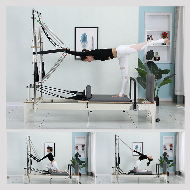 Pilates Core Cama de cinco piezas escalera barril núcleo cama blanca media elevación yoga Pilates cama blanca