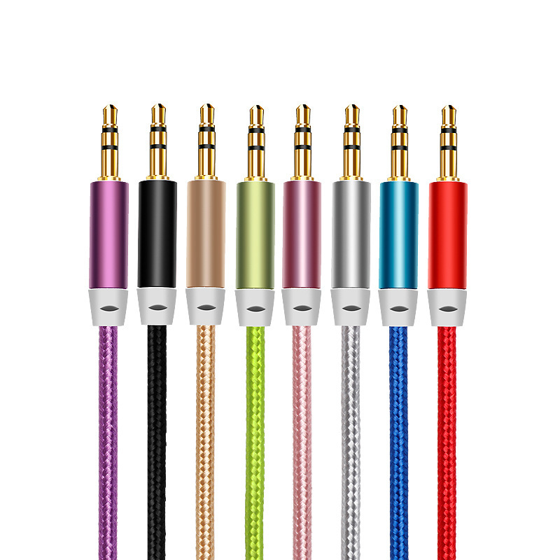 Aux Braided Audio Cable 1- 3m Car Audio 3.5mm Male-To-Male Mobile Phone Audio Cable Headphone Audio Cable Factory Direct Sales Aux Braided Audio Cable 1- 3m Car Audio 3.5mm Male-To-Male Mobile Phone Audio Cable Headphone Audio Cable Factory Direct Sales