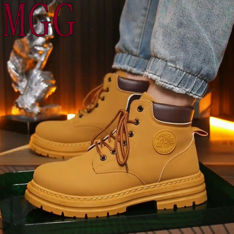 Martin botas cortas nuevas zapatos de alta altura de verano 2024 locomotora al aire libre para hombres y mujeres botas cortas botas de amarillo