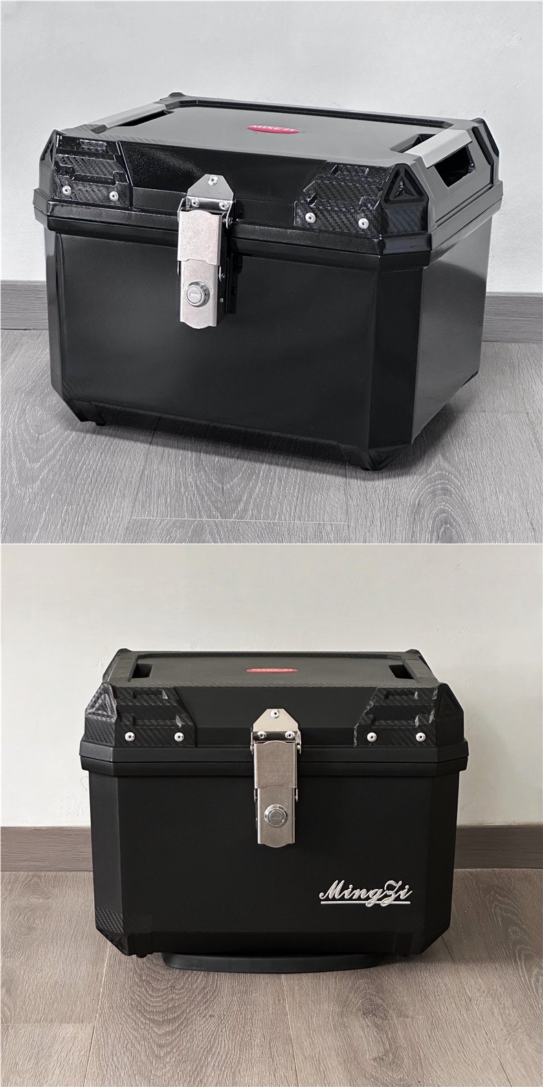 45L motorcycle tail box with a large capacity, suitable for electric scooters; a universal tail box storage container made of aluminum alloy