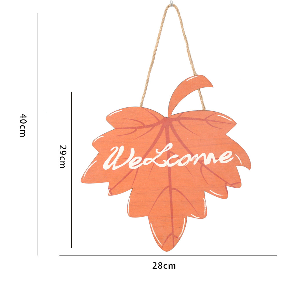 Nueva decoración de otoño 2026 para Acción de Gracias, letrero colgante de madera con hoja de arce, decoración rústica para puerta, letrero de madera con letras, letrero para puerta al por mayor