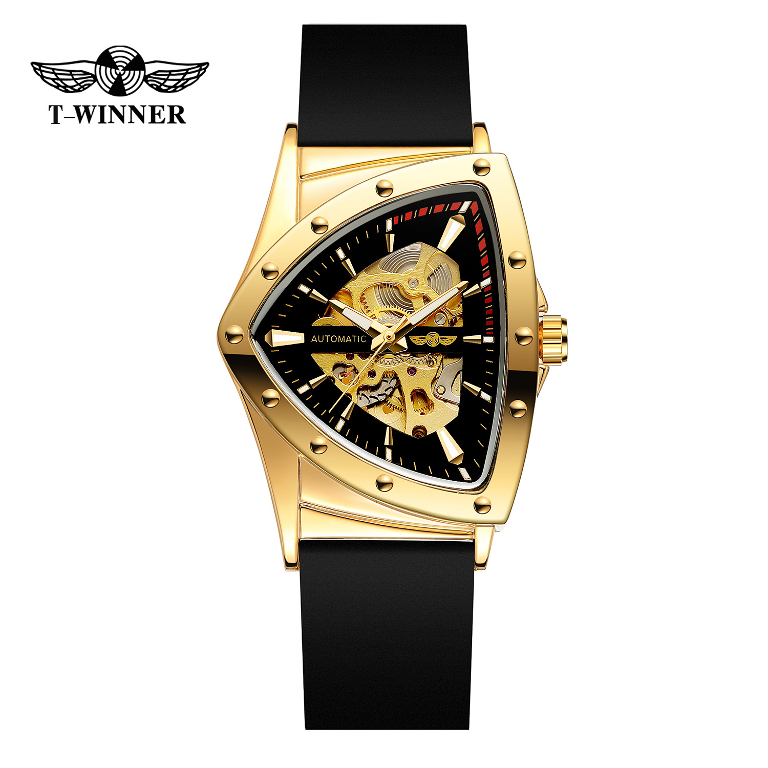 T-Winner/Victor 8243 Hollow Triangle Mechanical Watch Popular Men's Waterproof Fully Automatic Tape