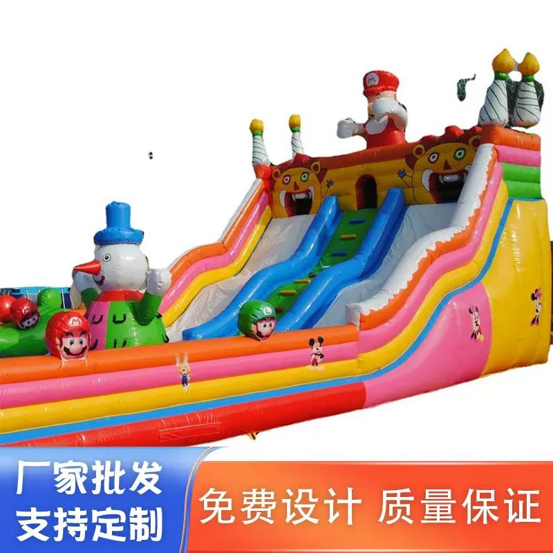 【滑梯城堡】定制游乐场充气蜘蛛侠滑梯 室内充气玩具滑梯城堡