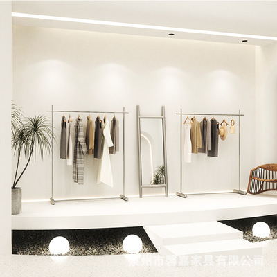 Display props for clothing store racks, floor-standing hanging racks, island shelves for women's clothing stores, stainless steel racks, hat racks