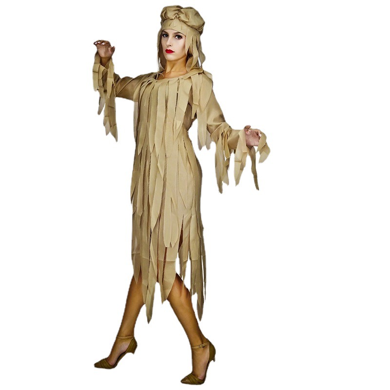 Mujer adulta momia zombie traje de halloween momia egipcia juego de rol ropa de la etapa de distribución al por mayor