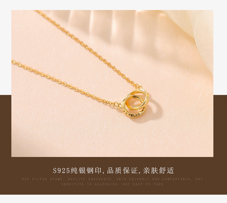 Dây chuyền bạc S925 mạ vàng kiểu Mobius vòng xương đòn — Các kiểu bạc (bao gồm chuỗi) chi tiết 5