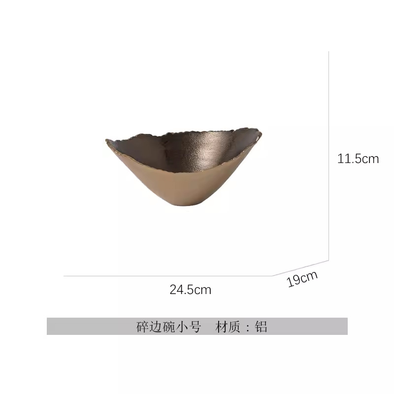 Lujo ligero indio, simple, aluminio, plata, cuencos, bandejas de frutas, adornos decorativos, macetas de flores de mesa en la Sala modelo