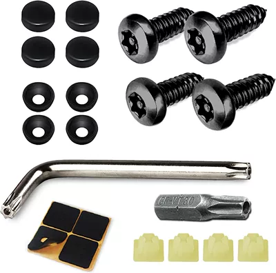 American license plate frame stainless steel screw American license plate screw buckle matching American license plate frame screw accessories (License plate holder/license plate holder) - black