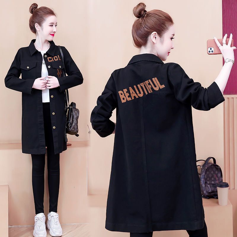 9953 # 수 놓은 중간 길이 [블랙]]