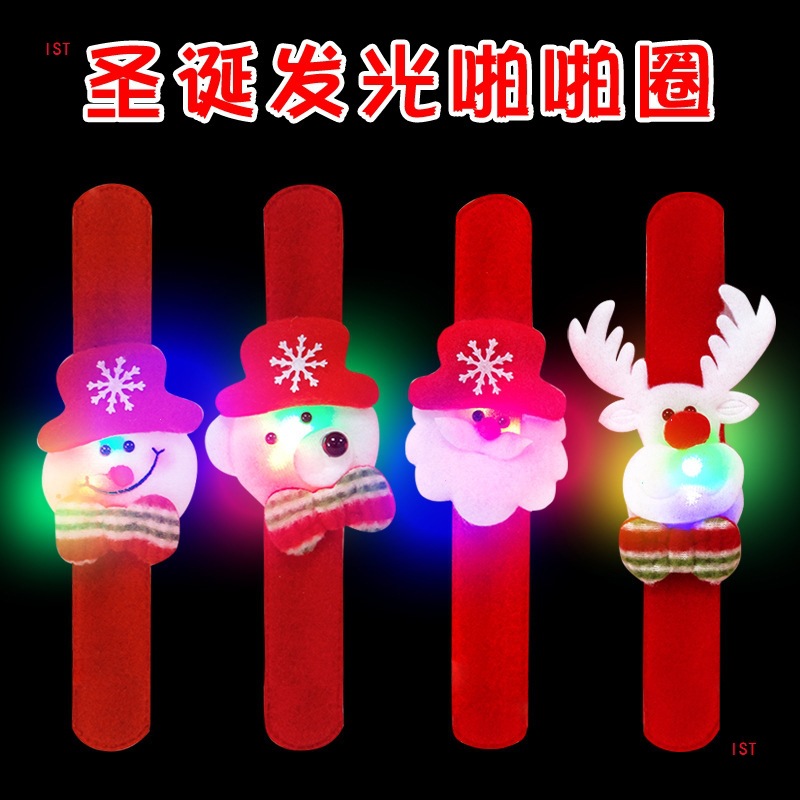Regalos de Navidad brillante collar Santa Claus pulsera juguetes para niños regalos de vacaciones para estudiantes niños