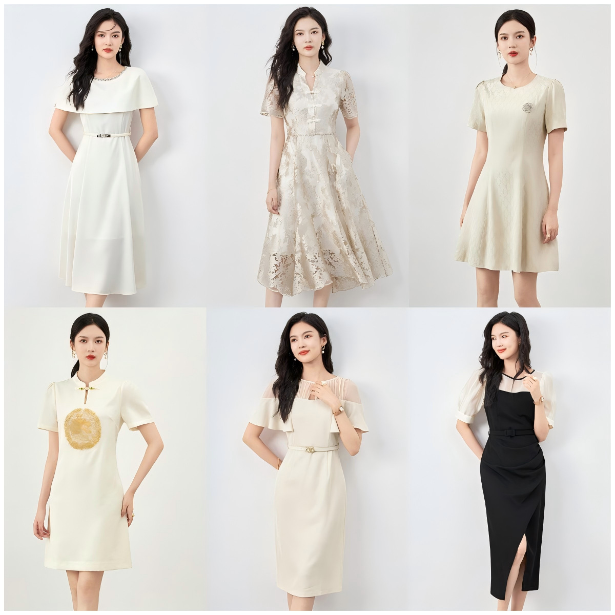 Đầm suông nữ midi mùa hè tay ngắn — 2415612 - Hạnh