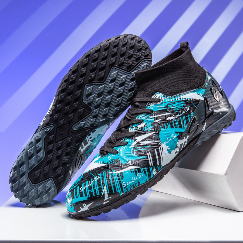 Zapatos de fútbol transfronterizos de clavos de alto impacto para niños y niñas, zapatos de entrenamiento antideslizantes transpirables para adultos, zapatos deportivos profesionales de clavos largos image 12