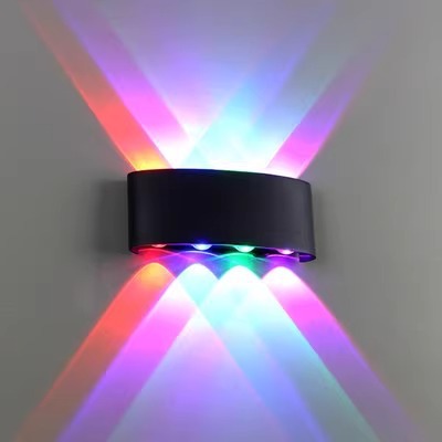 Led balcón impermeable pasillo lámpara de pared ultrafina escalera pasillo foco superior e inferior KTV color lámpara de pared de una sola cabeza lámpara de noche