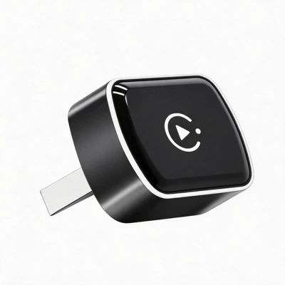 Car-Mounted Wired-To-Wireless Carplay Adapter Box, USB Plug-In, No Modification Needed, Automatic Connection to Apple Car System (Simsiz CarPlay və Android Auto) - d512-apple-version-black-ordinary-model