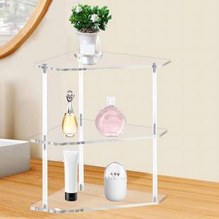 Triangular Three-Layer Corner Display Rack, Movable Acrylic Product Transparent Detachable Storage Shelf