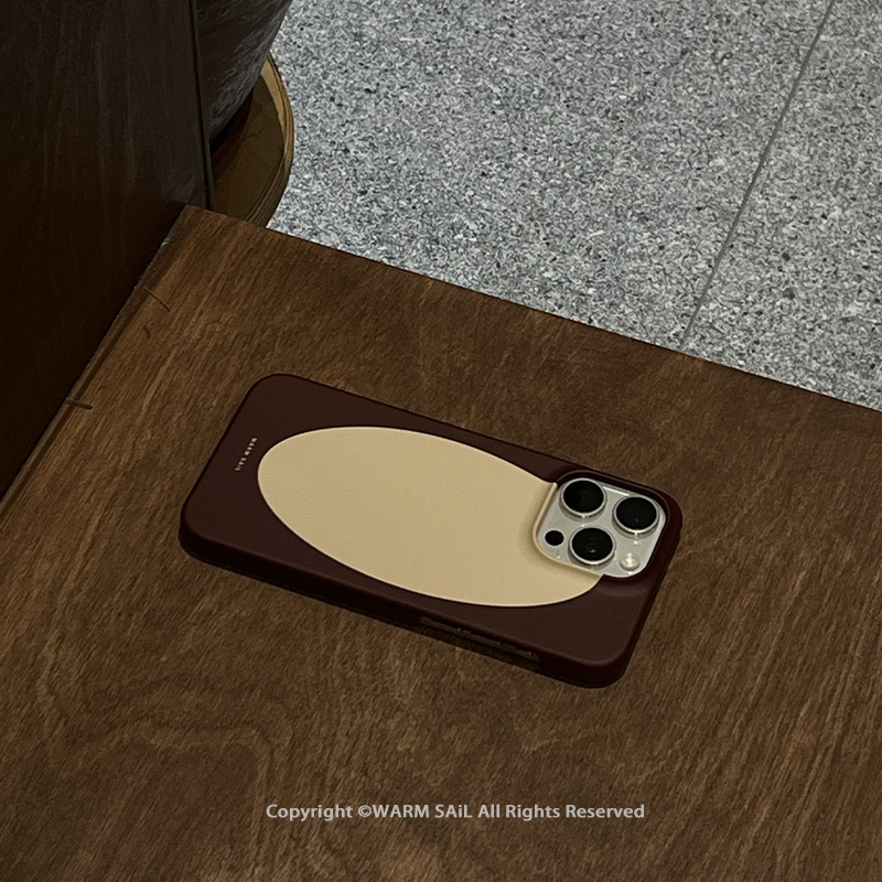 Warmsail｜2024Aw Toffee Original Caramel Color Matching Ins Simple Style Oval Late Autumn Mobile Phone Case