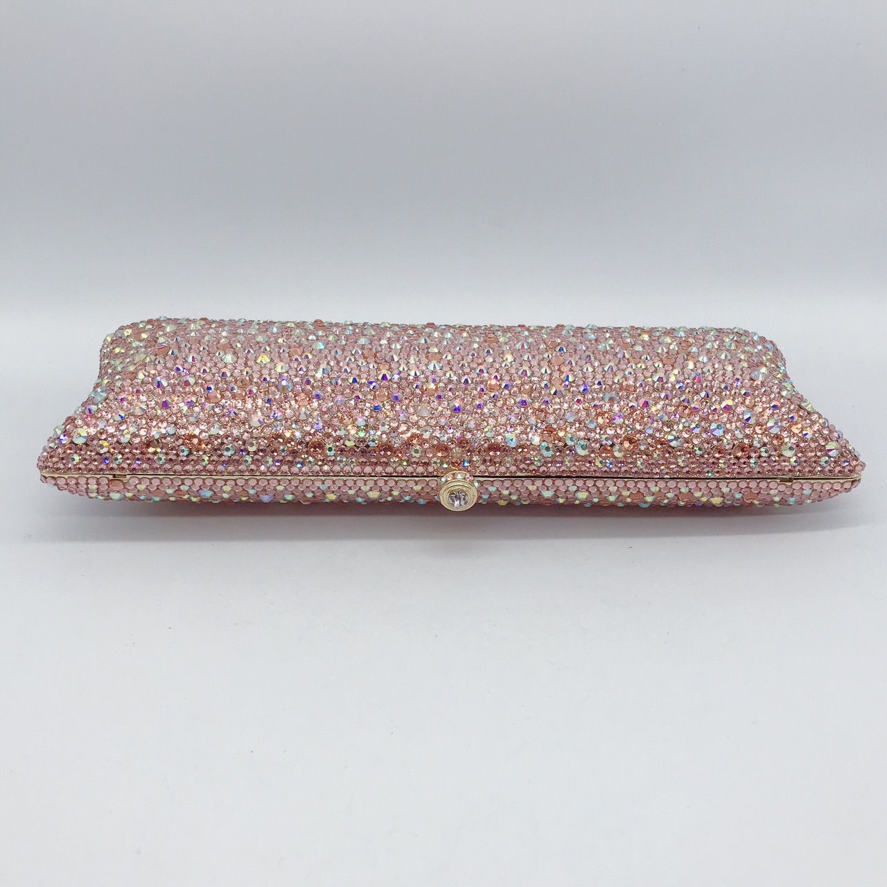 Túi clutch nữ đính đá rhinestone cầm tay hộp cứng dự tiệc — 10 # xanh ngọc chi tiết 56
