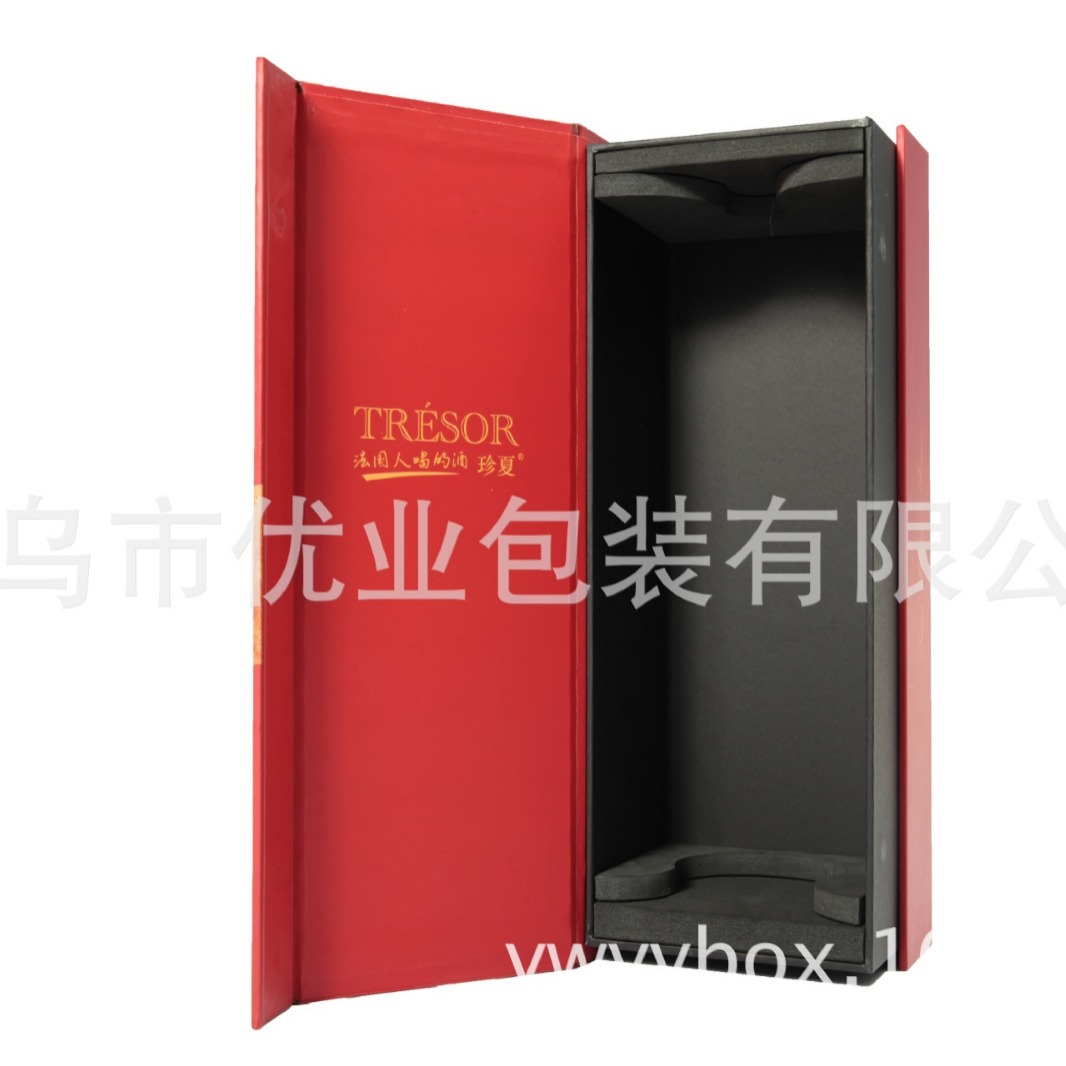 源头做礼品包装盒 精美设计红酒盒 高档翻盖葡萄酒 高级酒盒设计