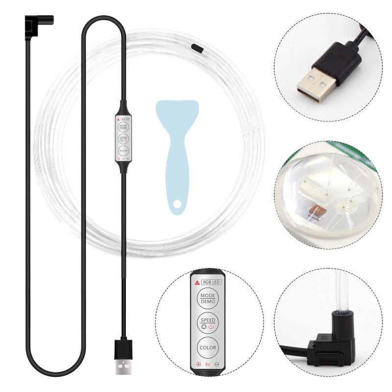 Lámpara de atmósfera interior LED barra de luz USB atmósfera luz fría sin cableado lámpara de control central
