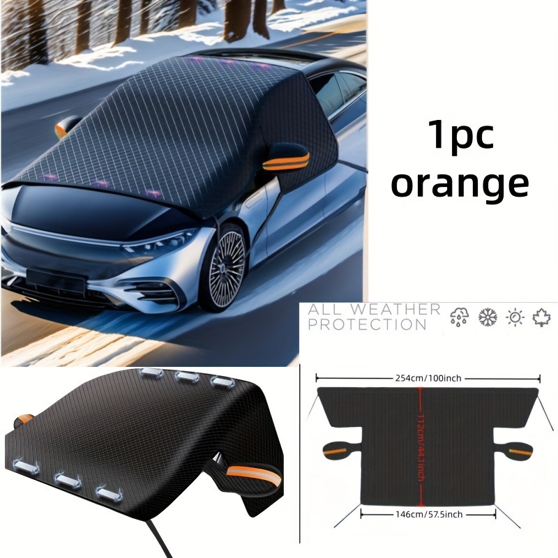 Cross-border best-selling car snow cover, winter anti-snow and anti-freeze half-cover car cover, front windshield sun protection magnetic snow cover