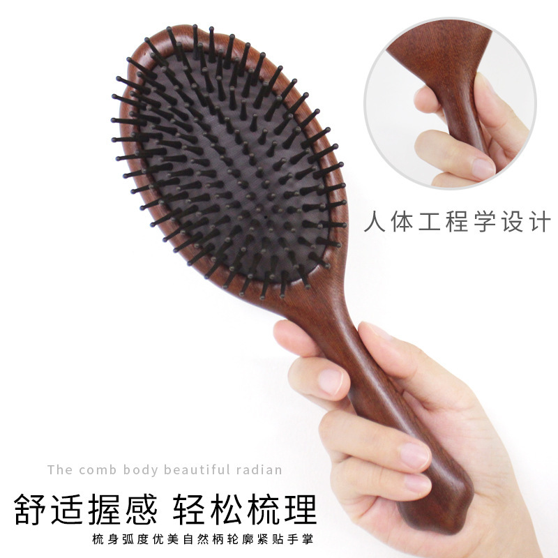 女性用高級紫檀エアクッションコーム、結婚式記念品、ヘアケアマッサージエアバッグコーム、ホリデーギフトセット、卸売|undefined