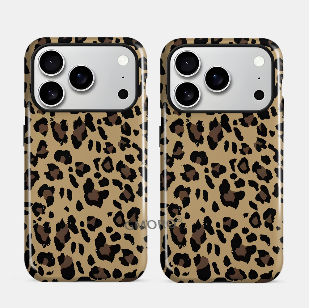 外贸爆款豹纹苹果17pm手机壳iphone15pro磁吸16高颜值手机套X菲林
