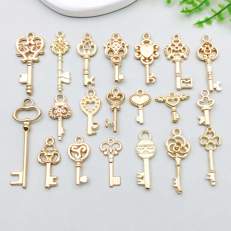 1 new kc gold alloy hollow love key series pendant pendant diy bracelet necklace accessories 1 new kc gold alloy hollow love key series pendant pendant diy bracelet necklace accessories