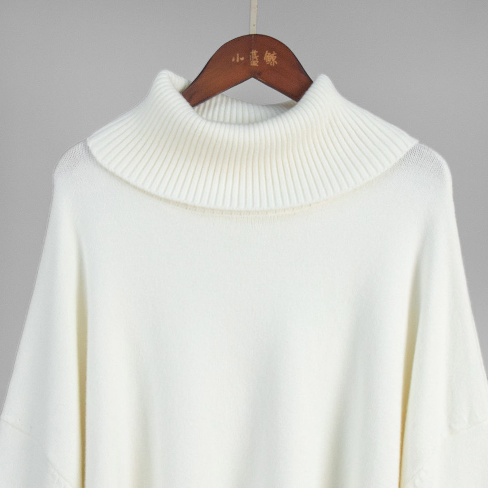 Bộ đầm áo len cổ cao dài tay phối chân váy dài dệt kim form rộng nữ — 50% Visco, 30% Polyester, 20% Nylon, Màu trắng be, Màu xanh lam, Màu xám chi tiết 32
