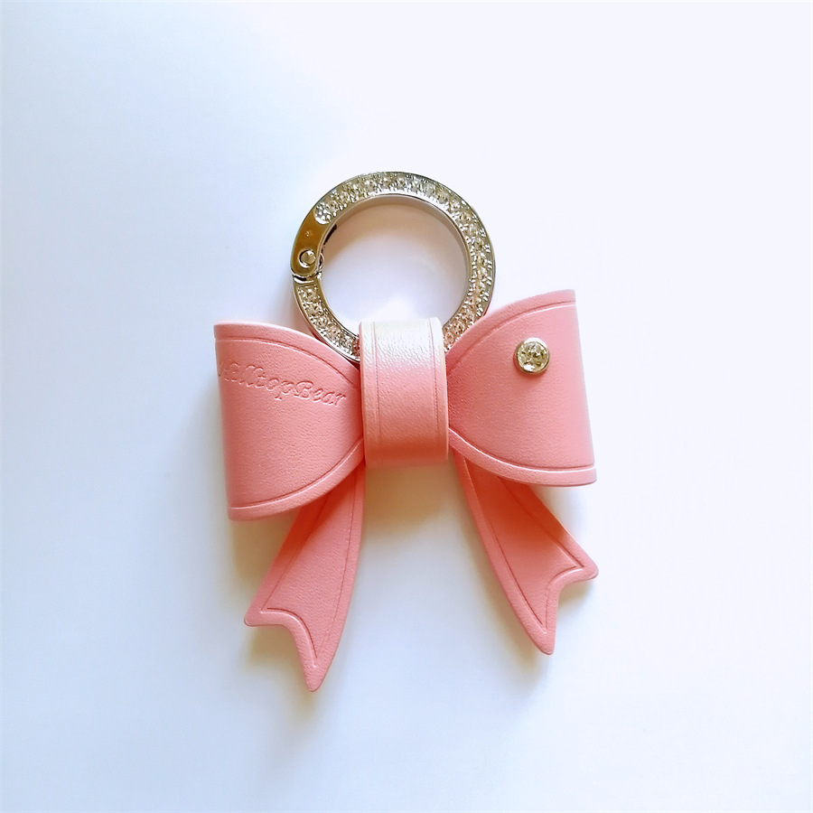 Nuevo arco diamante coche llavero moda exquisito anillo de cuero atmosférica accesorios clave pequeño regalo para las mujeres