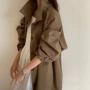 韩国立领气质显瘦风衣