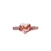 One size adjustable fashionable ring heart shaped, with gem, champagne color