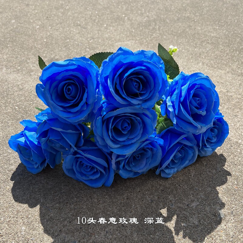 新商品の外国貿易の青いアジサイの青い色はバラの牡丹のアジサイの結婚祝いの柔らかい装飾の偽の花を卸売りします。|undefined