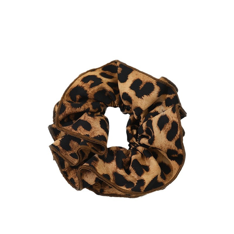 Cool Little Wild Cat Sexy Leopard Print Large Intestine Hair Band Rubber Band Women's Hair Tie High-End Ponytail Ancient Style Hair Accessories_voghion.com